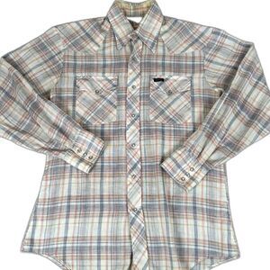 Montgomery Ward Western Wear Jean St Plaid Pearl Snap Vtg Shirt 70s Work Wear